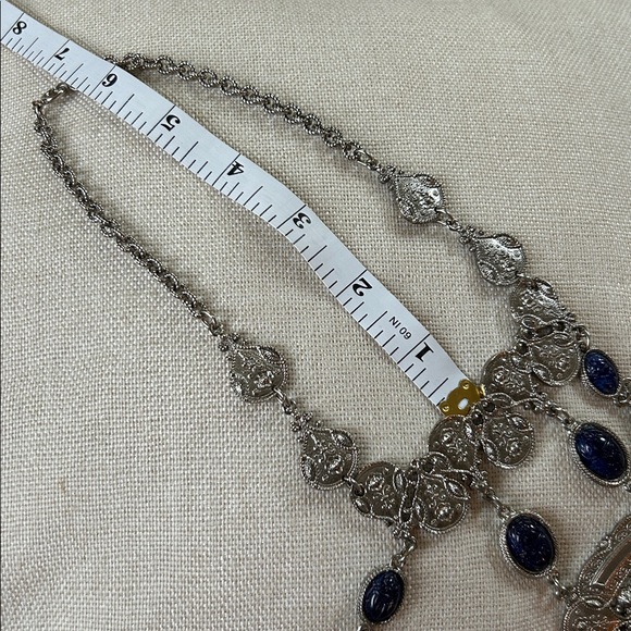 Vintage Accessocraft NYC statement necklace silvertone - Picture 4 of 6